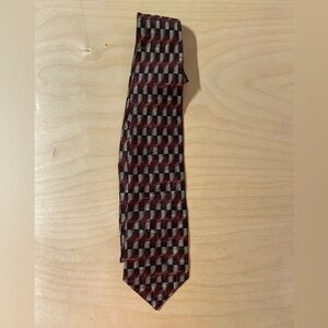 Ziggurat Elegant Burgundy and Gray Men's Tie 60 inches (NL)